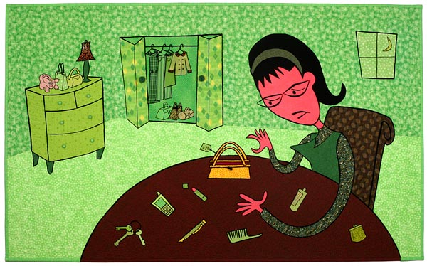 The Vintage Purse - art quilt by Pam RuBert